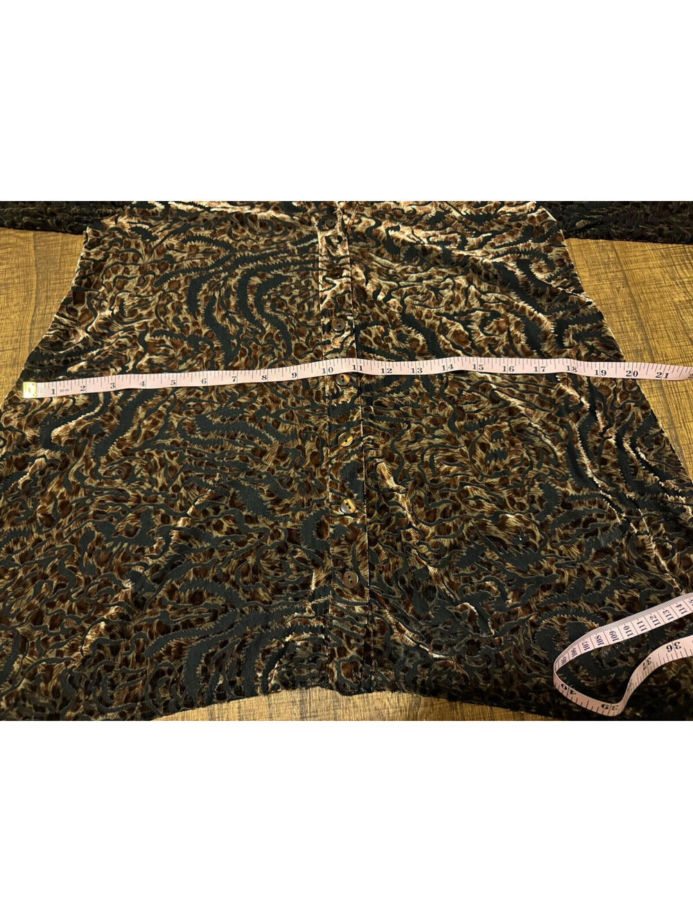 🐱✨ Sno Skins Small Burnout Velvet Blouse Cheetah Animal Print Brown Black - Picture 9 of 10